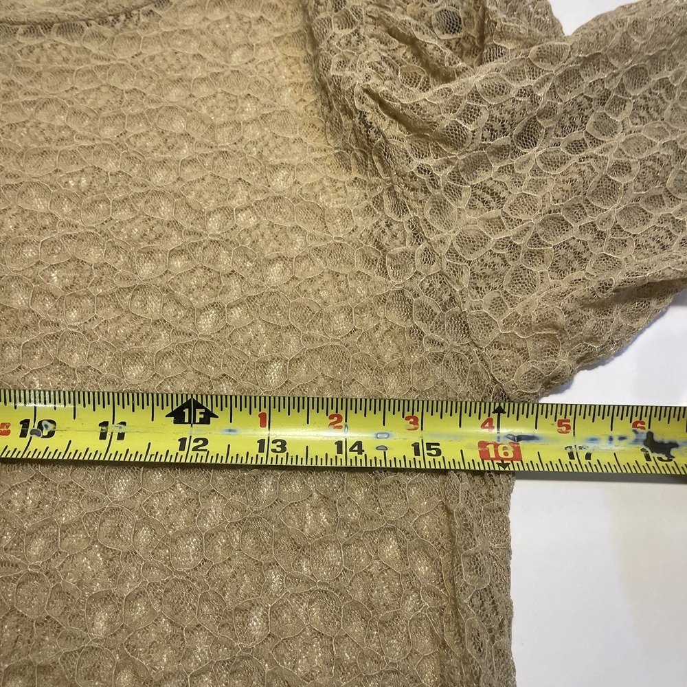 ZARA Women Medium Lace Sheer Blouse Medium Preppy Vacation Concert Festival - Picture 5 of 7